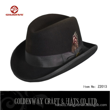 Men's Brown Coffee Wool felt Fedora Hat